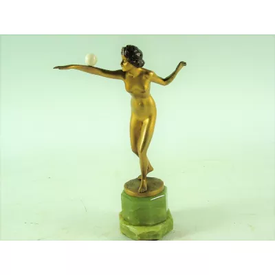 Bronzefigur nackter Tänzer, Franz Iffland, ca. 1910