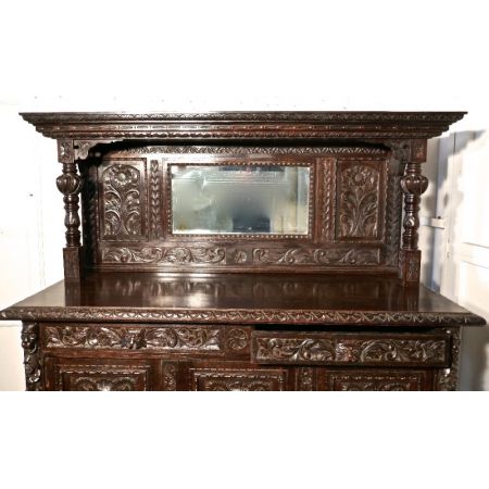 Geschnitzt Eichen Kommode mit Spiegel und Baum des Lebens und Green Man Carvings aus dem 19JH.