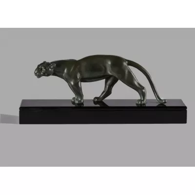 Französische Art Deco Figur Panther, Ouline, ca. 1930