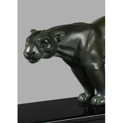Französische Art Deco Figur Panther, Ouline, ca. 1930