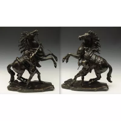 Französische Bronzefigur Reiter, ca. 19. Jhd