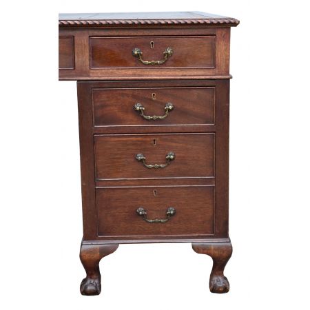Massiver Edwardian Mahogany   Partner Schreibtisch 