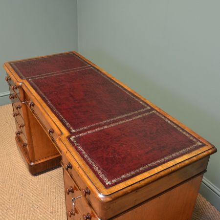 Antiker viktorianischer Mahagoni Schreibtisch Massivholz