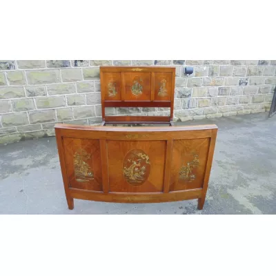 Antiker  Bett  Mahagoniholz, Chinoiserie, ca. 1900