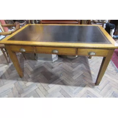 Massiver Antiker Eichen Schreibtisch Edwardian 1890-1911