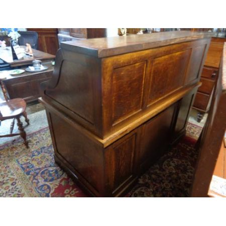 Antiken Eichenholz Schreibtisch Simpoles Manchester mit Rolldach orginal 1900