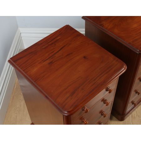 Antikes Paar englischer viktorianischer Mahagoni Nachtische (ca. 1860) Orginal Massivholz