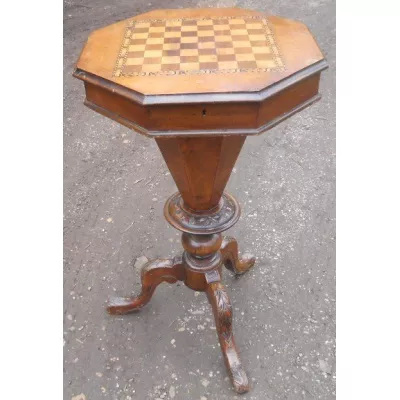 Antiker viktorianischer Schachtisch, original von 1880, aus Mahagoniholz
