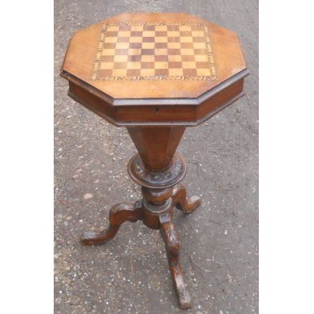 Antiker viktorianischer Schachtisch, original von 1880, aus Mahagoniholz