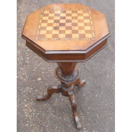 Antiker viktorianischer Schachtisch, original von 1880, aus Mahagoniholz