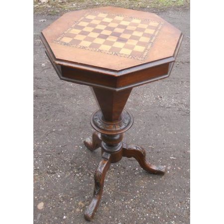 Antiker viktorianischer Schachtisch, original von 1880, aus Mahagoniholz