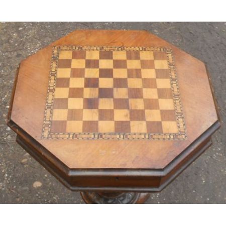 Antiker viktorianischer Schachtisch, original von 1880, aus Mahagoniholz