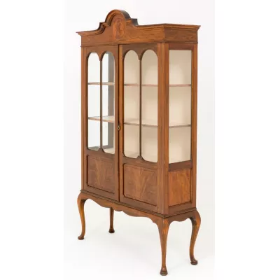 Zweitürige Vitrine aus Mahagoniholz, original von ca. 1900