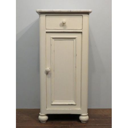 Antiker viktorianischer Nachttisch, bemaltes Weichholz, original von 1880