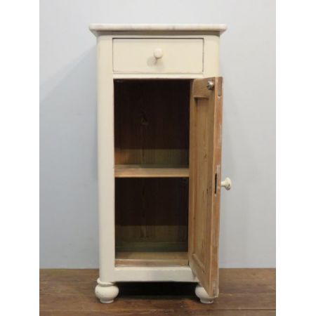 Antiker viktorianischer Nachttisch, bemaltes Weichholz, original von 1880