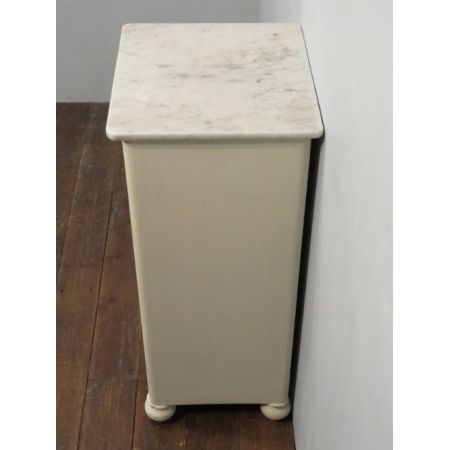 Antiker viktorianischer Nachttisch, bemaltes Weichholz, original von 1880