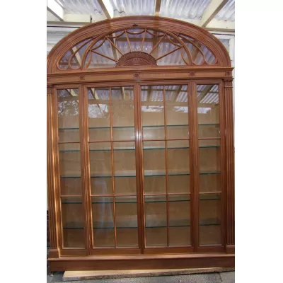 Große edwardianische Mahagoni Massivholz Vitrine 1900