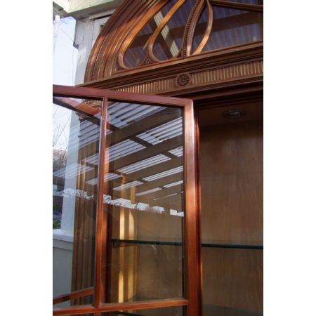 Große edwardianische Mahagoni Massivholz Vitrine 1900