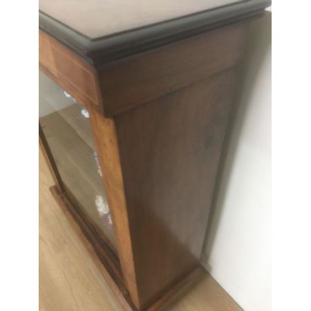 Antike Nussbaum  Rosewood Palisander  Vitrine 19. Jh mit Intarsien