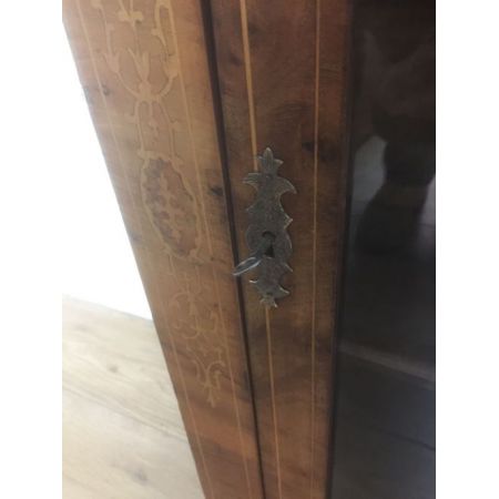 Antike Nussbaum  Rosewood Palisander  Vitrine 19. Jh mit Intarsien