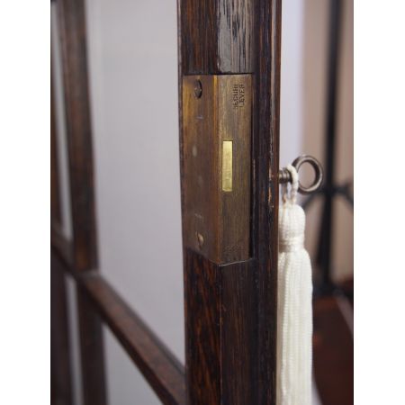 Antike Edwardianische Eichen Vitrine  1900