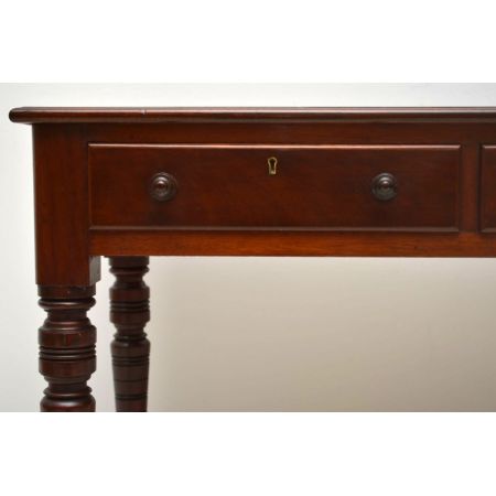 Antiker viktorianischer Massivholz Mahagoni Schreibtisch