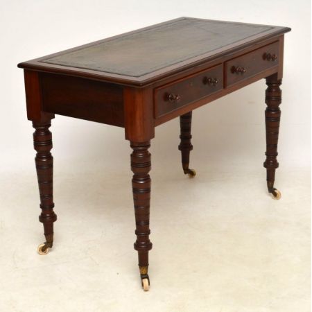 Antiker viktorianischer Massivholz Mahagoni Schreibtisch