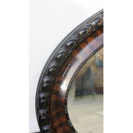 Großer viktorianischer dekorativer, ovaler Hallenspiegel 82 x 56 cm