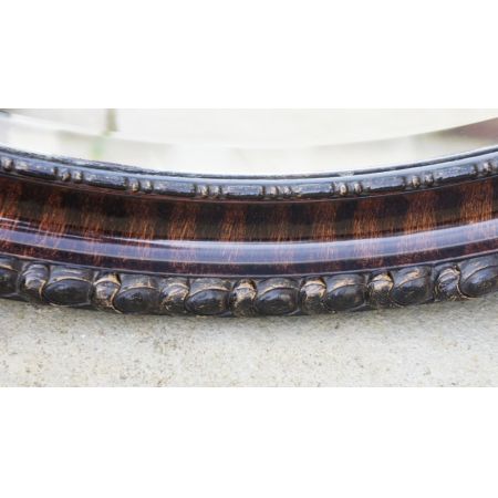 Großer viktorianischer dekorativer, ovaler Hallenspiegel 82 x 56 cm