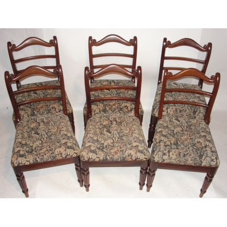 Sechs Regency-Mahagoni-Esszimmerstühle um 1830 Original