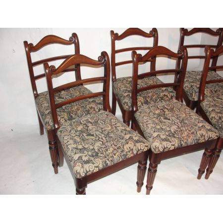 Sechs Regency-Mahagoni-Esszimmerstühle um 1830 Original
