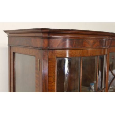 Große antike Mahagoni Vitrine Chippendale Stil Massivholz