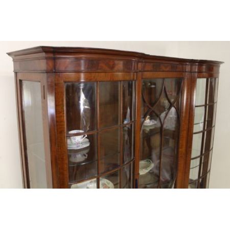 Große antike Mahagoni Vitrine Chippendale Stil Massivholz