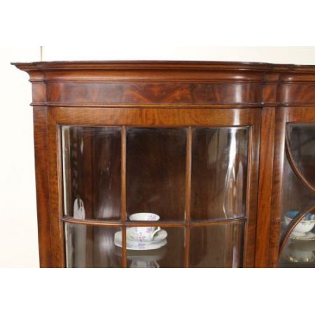 Große antike Mahagoni Vitrine Chippendale Stil Massivholz