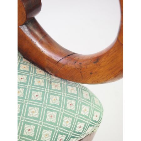 Viktorianischer Mahagoni Schreibtischstuhl Original 1860