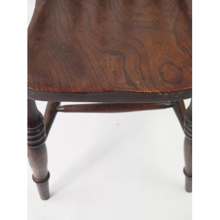 Paar viktorianischen Ulme Küchenstühle aus dem 19 JH