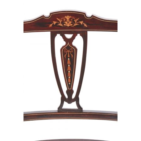 Ein Paar antiker Mahagoni-Intarsien-Sessel  1890