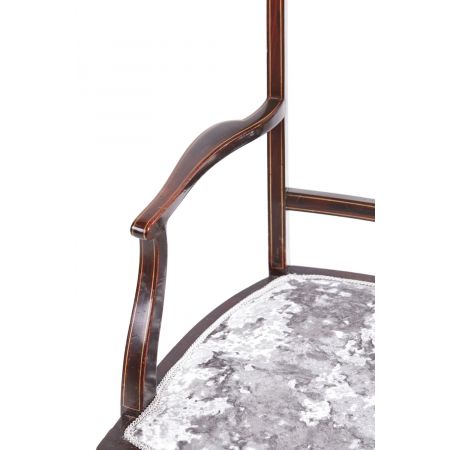 Ein Paar antiker Mahagoni-Intarsien-Sessel  1890