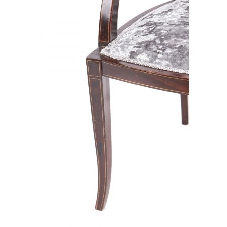 Ein Paar antiker Mahagoni-Intarsien-Sessel  1890