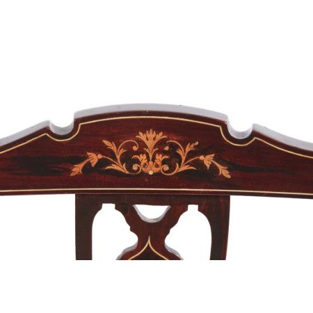 Ein Paar antiker Mahagoni-Intarsien-Sessel  1890