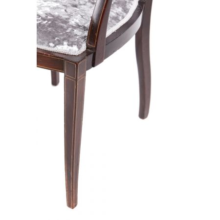 Ein Paar antiker Mahagoni-Intarsien-Sessel  1890