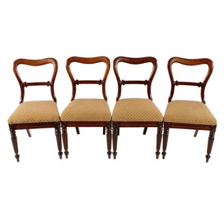 Vier William IV Gillows Stil Stühle 1830 Original