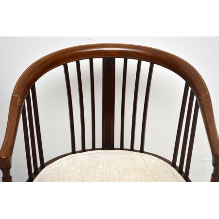 Paar antike edwardian Intarsien Mahagoni Sessel  1890