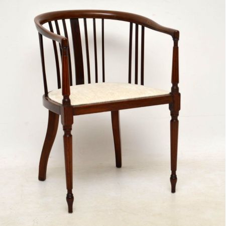 Paar antike edwardian Intarsien Mahagoni Sessel  1890