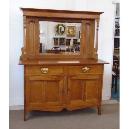  original Edwardianisches Eichen Sideboard englischer Jugendstil 