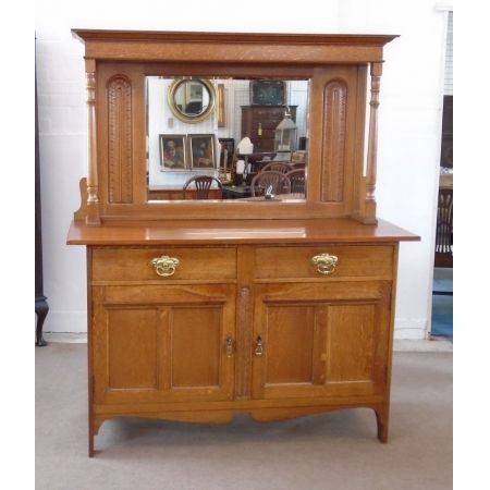  original Edwardianisches Eichen Sideboard englischer Jugendstil 