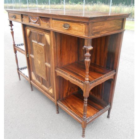 "Edwardianischer Palisander Chiffonier mit Intarsien von ca. 1890"