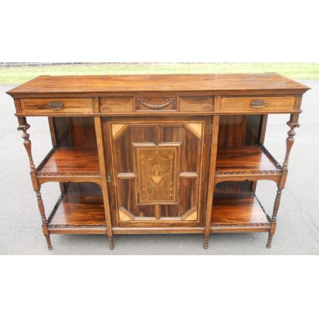 "Edwardianischer Palisander Chiffonier mit Intarsien von ca. 1890"