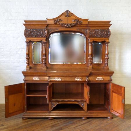 Viktorianischer Pollard Eichen Sideboard Massiv 1860 