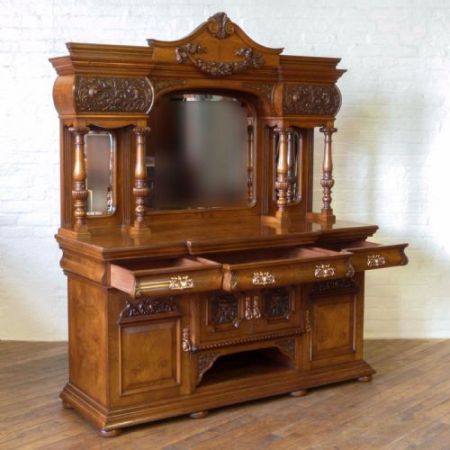 Viktorianischer Pollard Eichen Sideboard Massiv 1860 